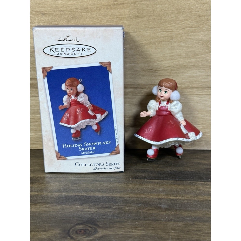 Vtg hallmark ornament Madame Alexander series Holiday Snowflake Skater‎ 8th 2003